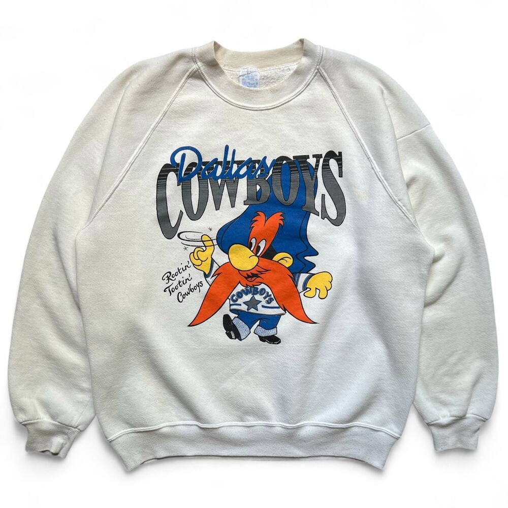 Vintage 90s Dallas Cowboys Yosemite Sam Football NFL Crewneck Sweatshirt USA XL